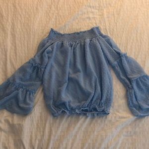 Off the shoulder bell sleeve blouse